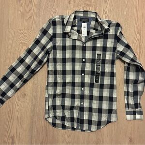 Banana Republic Black and White Plaid Men's Shirt